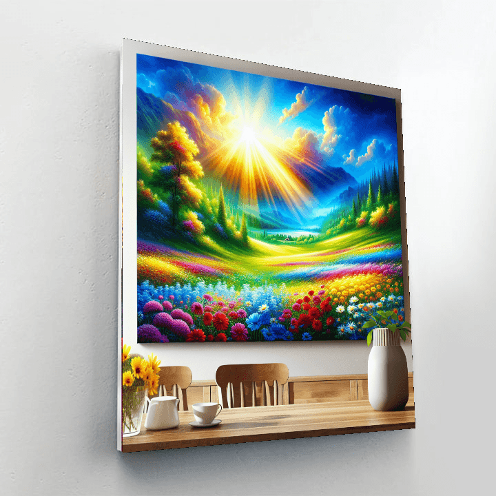 Blissful Morning Meadow Painting Number Kit