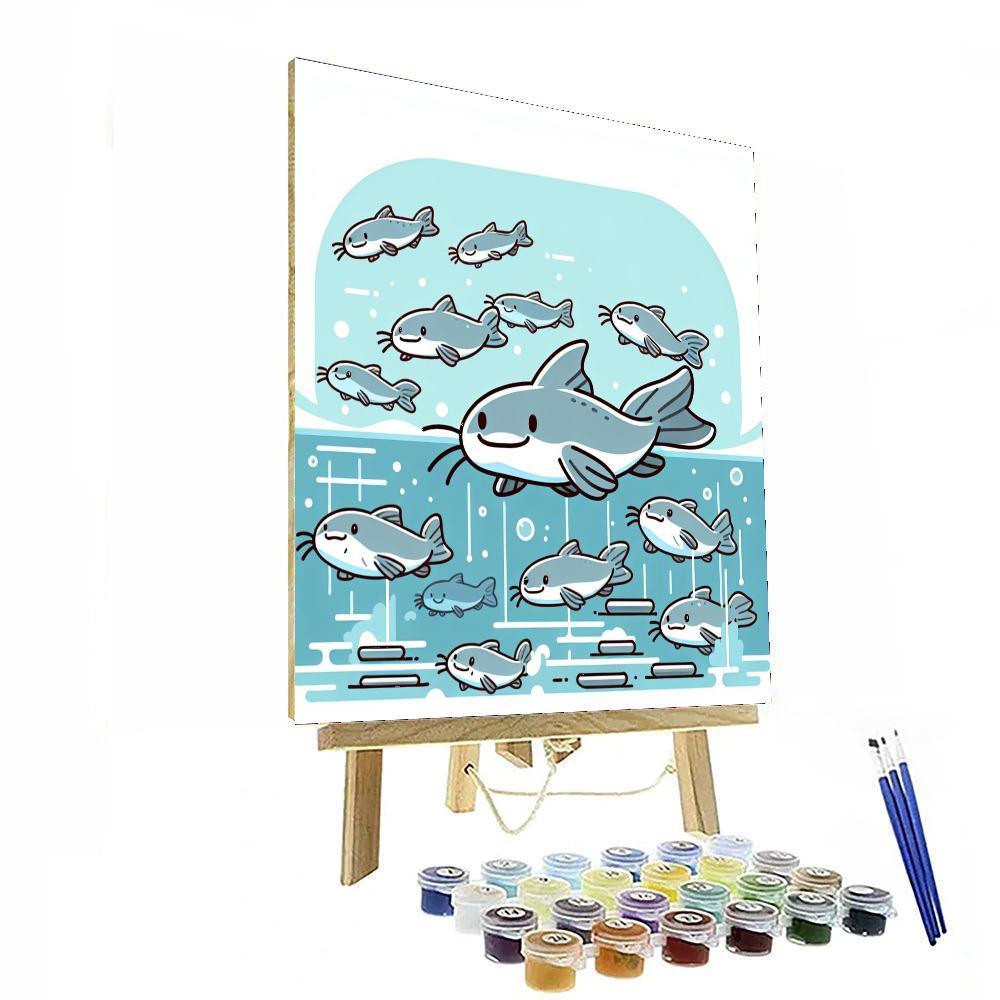 Charming Catfish Capers Number Painting