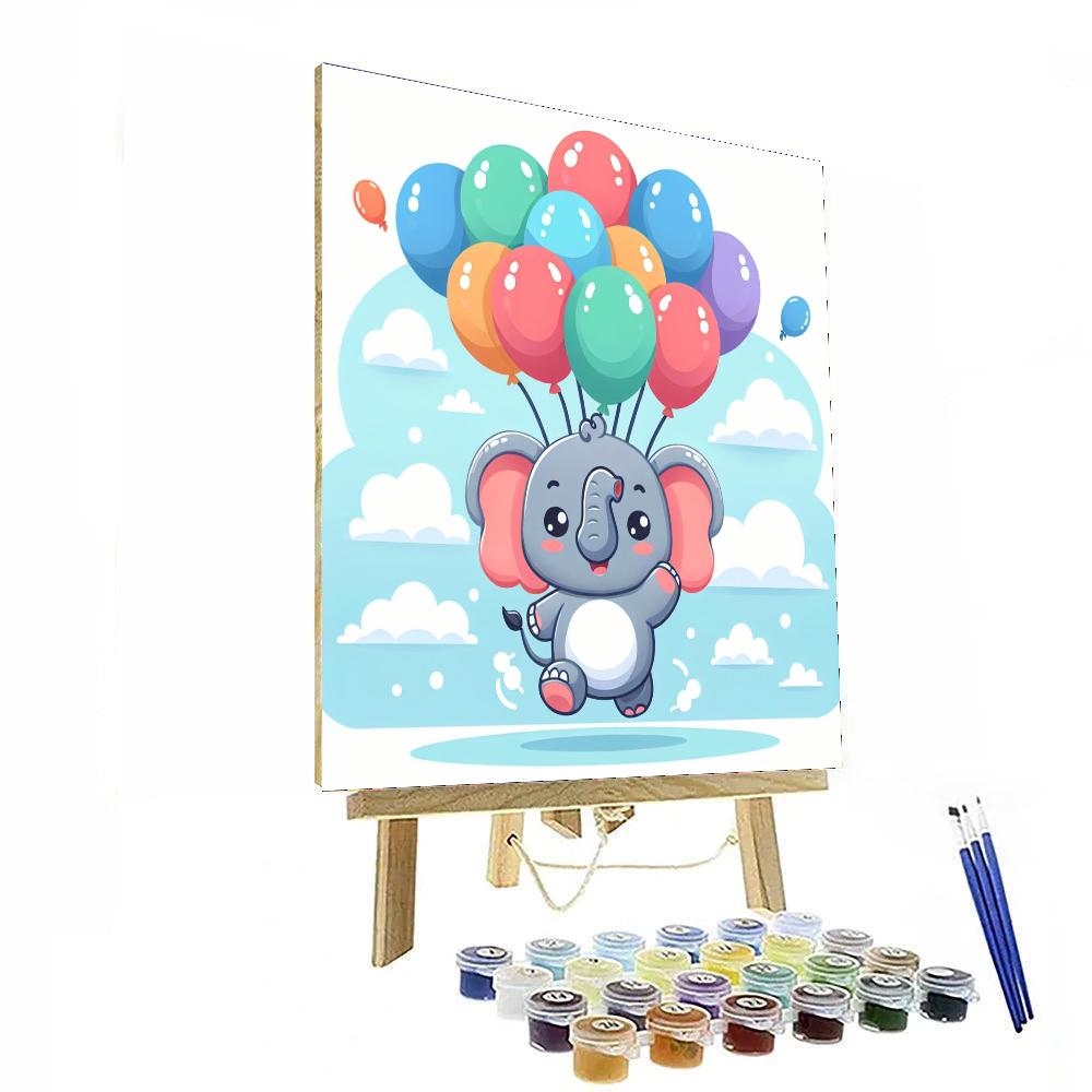 Flying Elephant Paint By Color