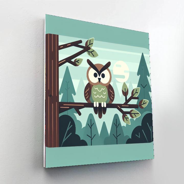 Wise Owl Perch Paint By Numbers Art