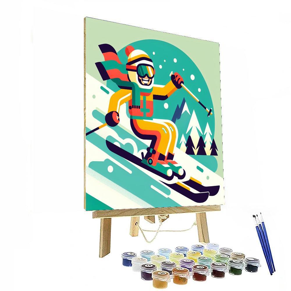 Ski Adventure Thrill Paint By Color