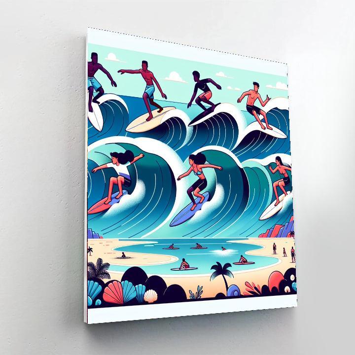 Ocean Surfing Safari Painting By Numbers Kit