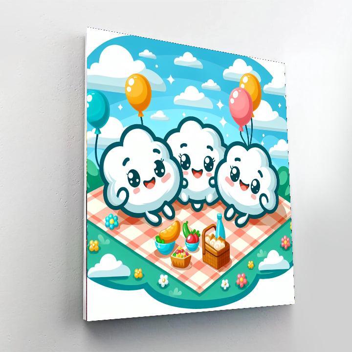 Charming Cloud Picnic Paint By Number