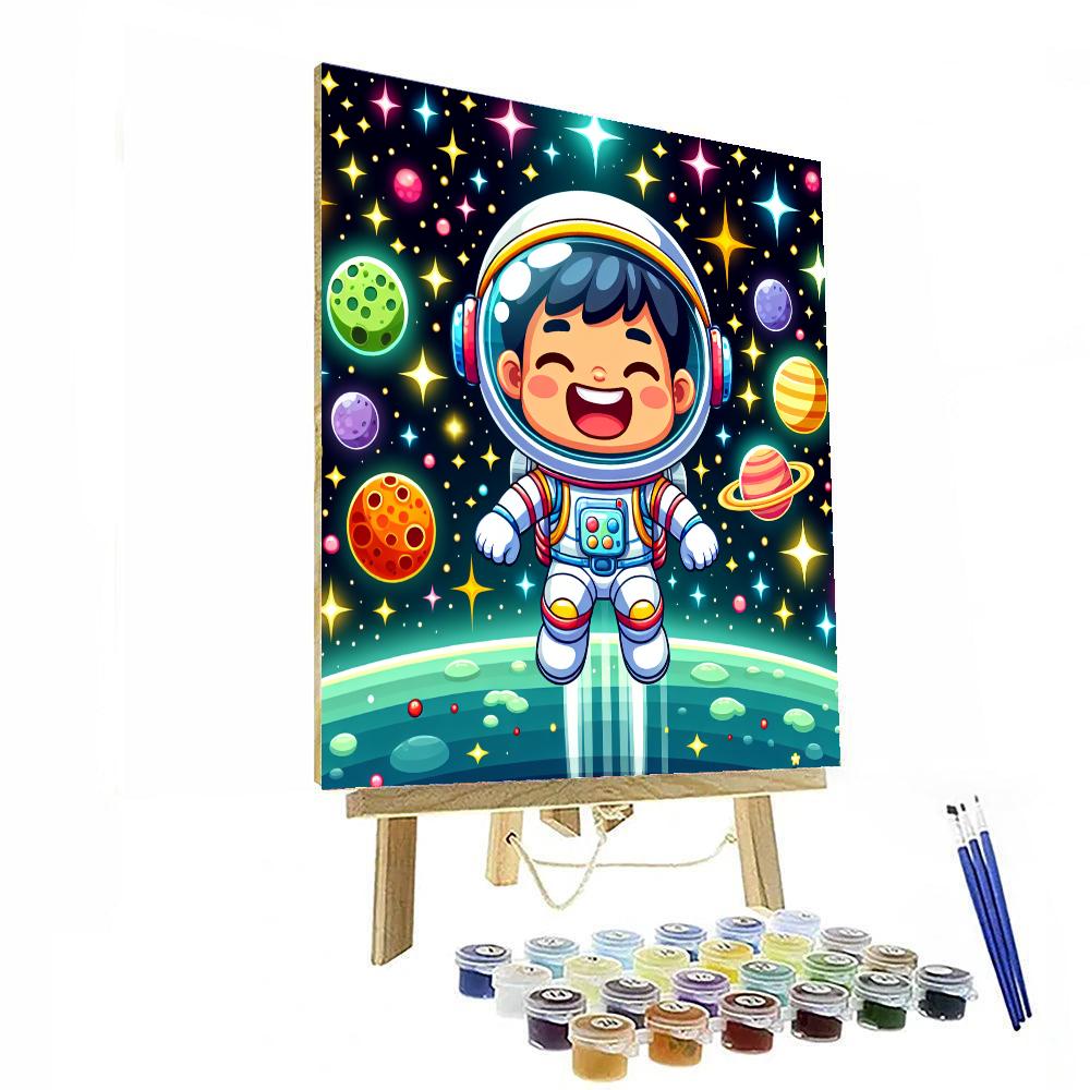 Curious Child Astronaut Paint By Color
