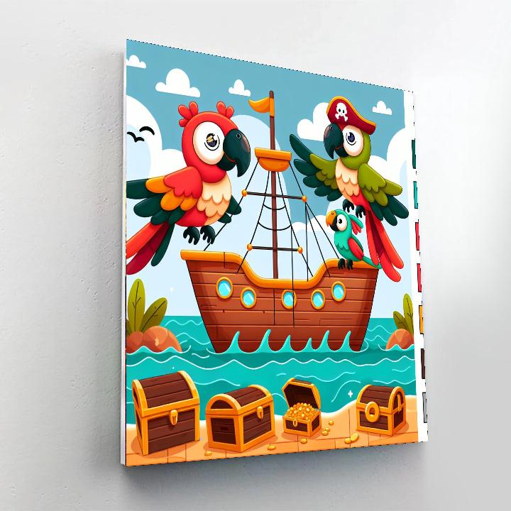 Pirate Parrots Paint By Numbers