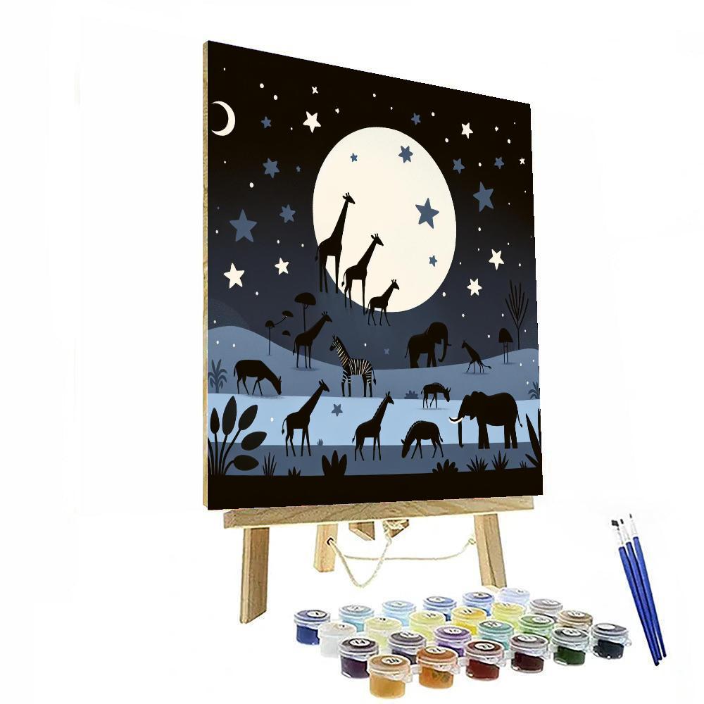Starry Safari Spectacle Paint By Numbers Art