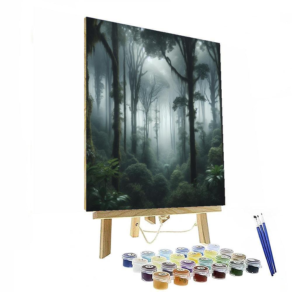Mysterious Foggy Woods Painting By Numbers Kit
