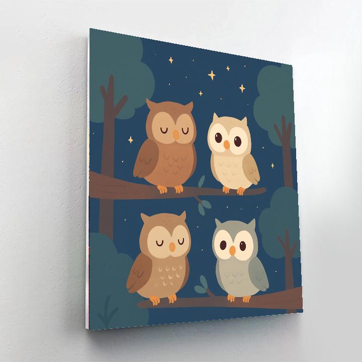 Adorable Owls Painting By Numbers Kit