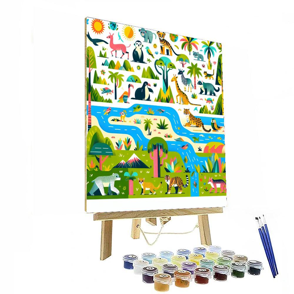 Energetic Equator Expedition Paint By Numbers Art