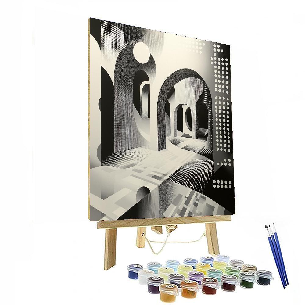 M.C. Escher Inspired Spatial Anomalies  Numbered Painting Kits
