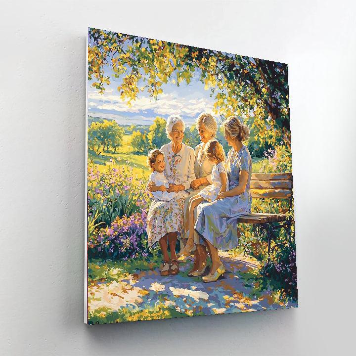 Mother's Love Through Generations Number Painting