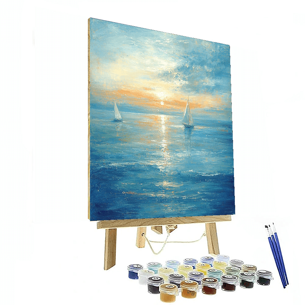 J.M.W. Turner Inspired Ethereal Seaside Escape  Paint By Color