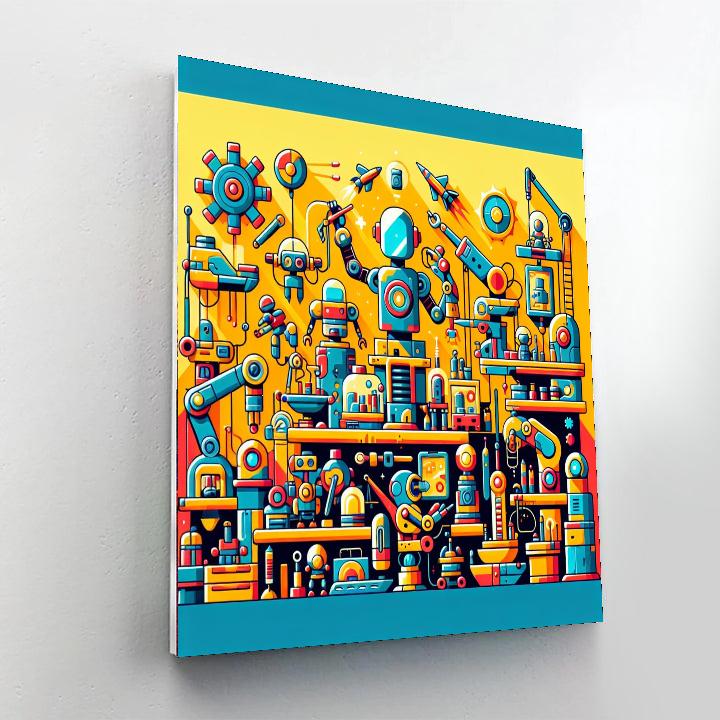 Robot Builder Bonanza Paint By Numbers Art