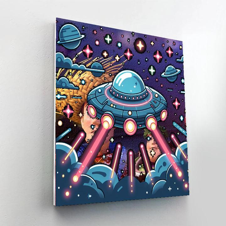 Galactic Spaceship Paint By Numbers Art