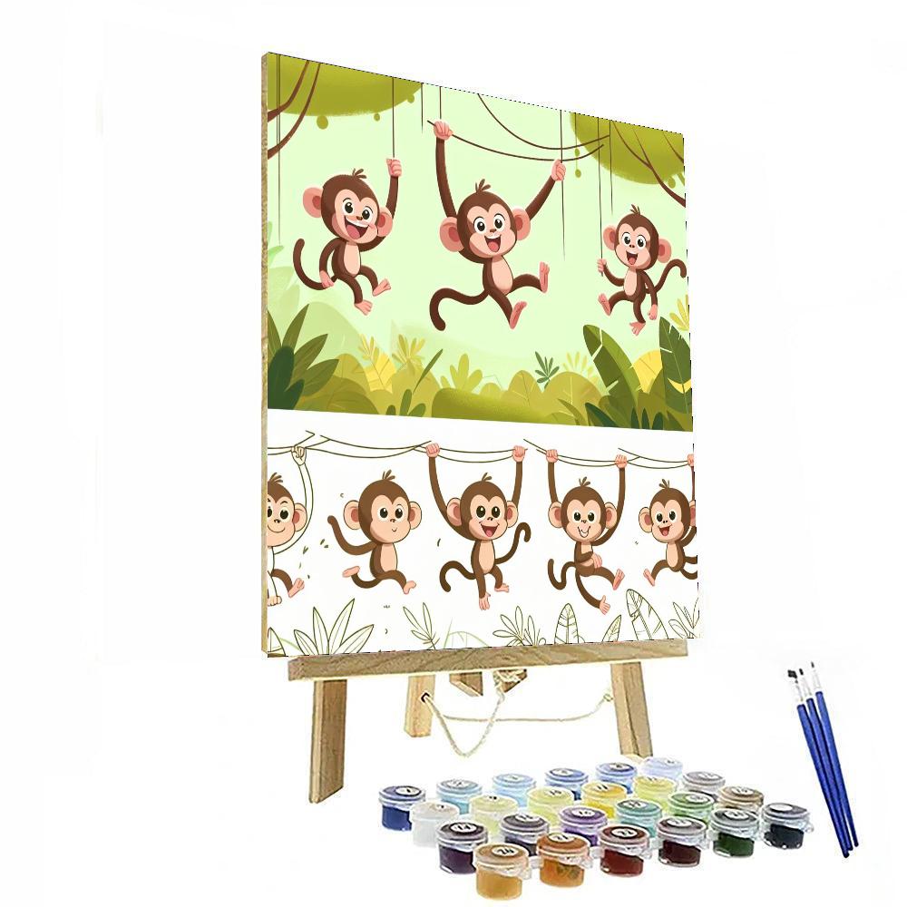 Mischievous Monkey Antics Painting By Numbers Kit