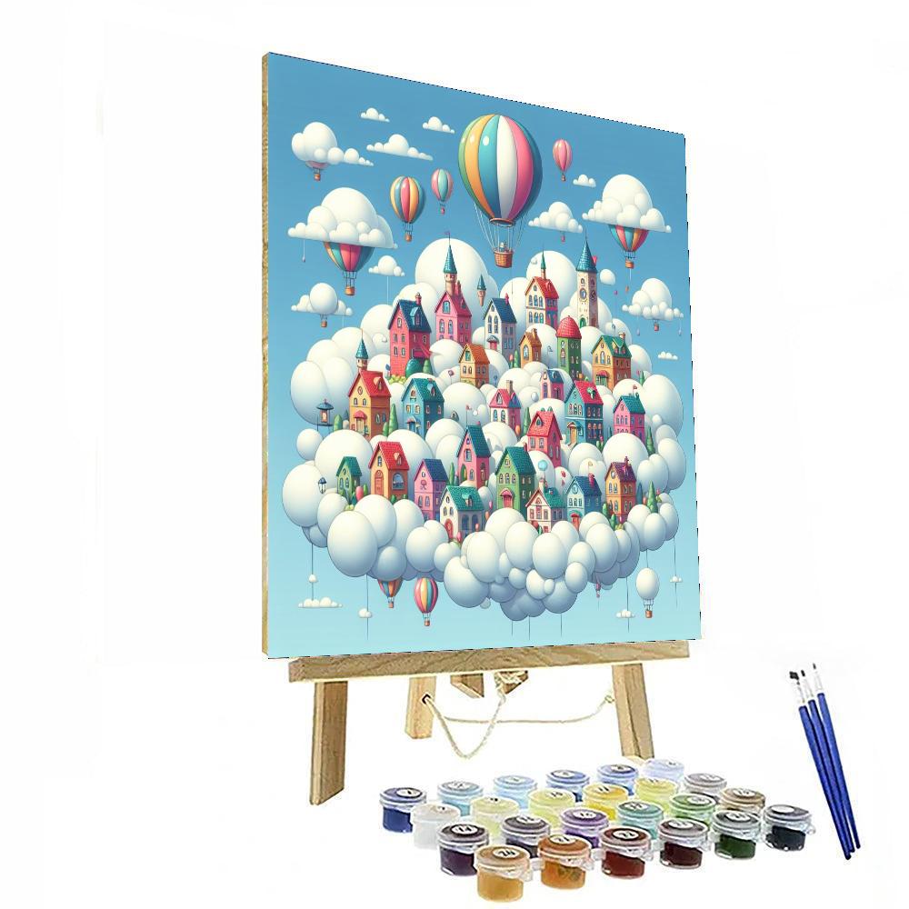 Floating Fairy Tale Village Painting By Numbers Kit