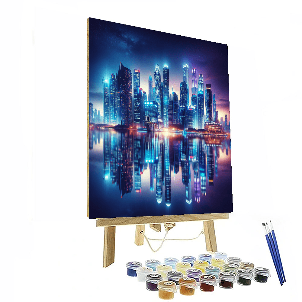Captivating City Reflections Numbered Painting Kits
