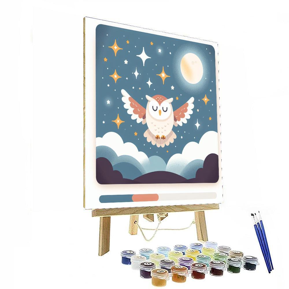 Magical Owl's Midnight Flight Paint By Numbers
