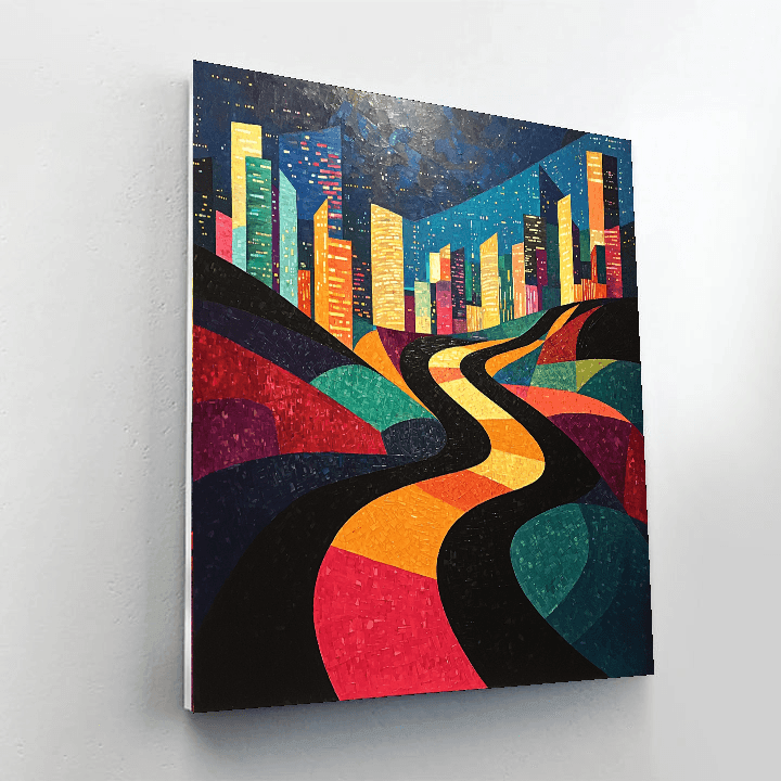 Frank Stella Inspired Prismatic Night  Paint By Numbers Kits