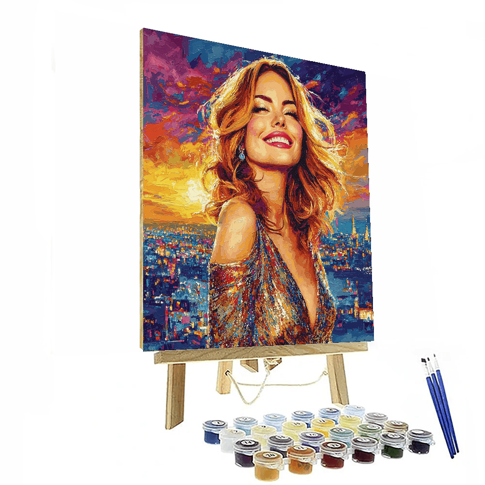 Emma Stone: The Vibrant Heart Of La La Land Painting Number Kit