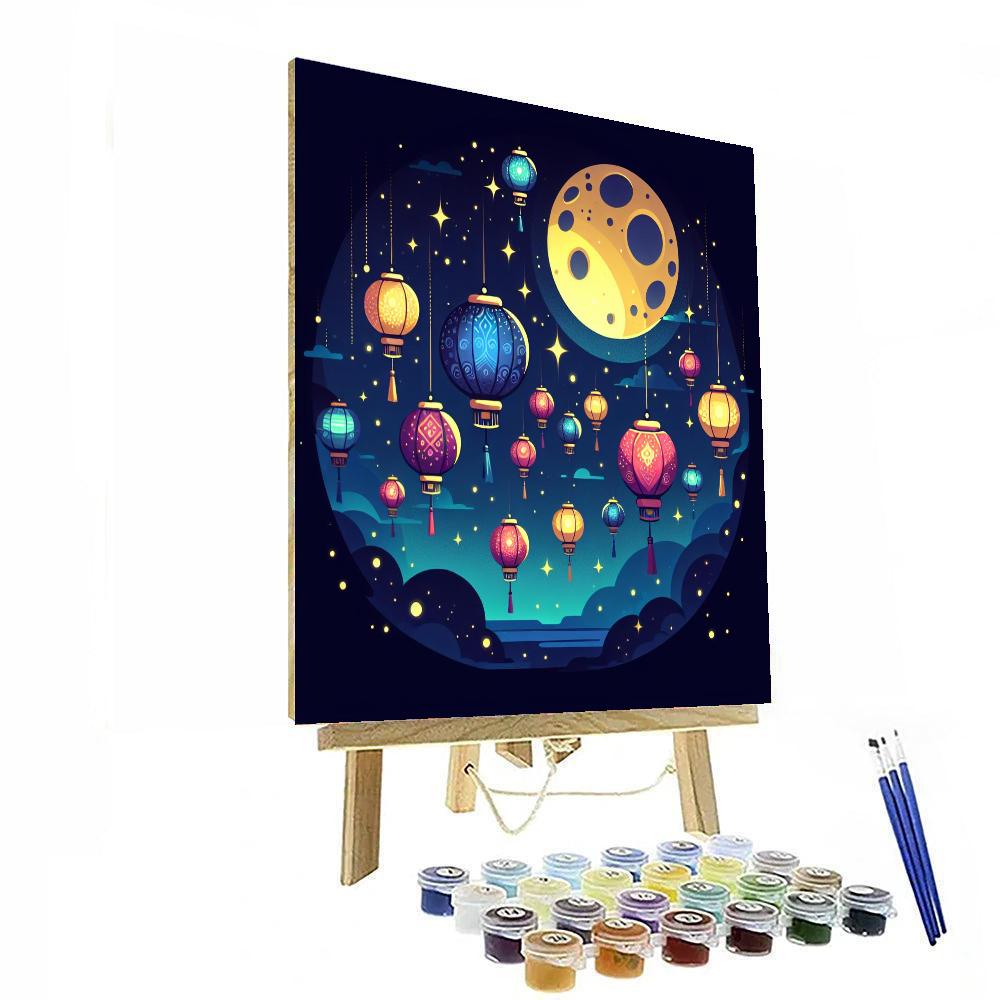 Lunar Lantern Parade Paint By Numbers Art