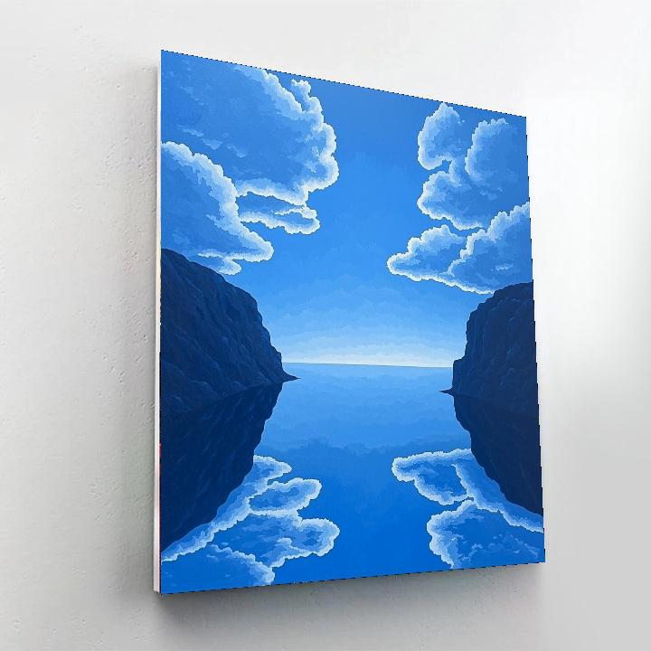 Magritte Inspired Magritte's Mirror Sky  Number Painting