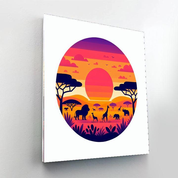 Savanna Sunset Safari Painting By Numbers Kit