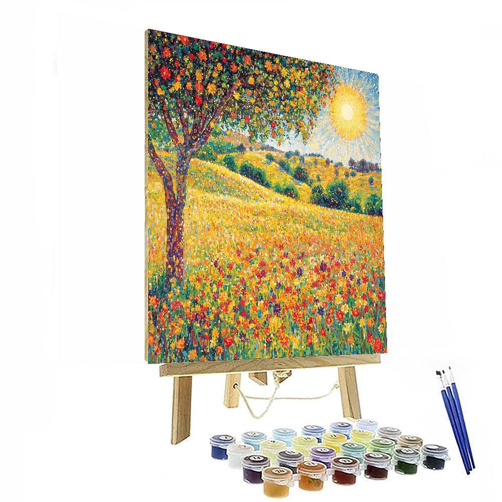 Georges Seurat Inspired Sunlit Meadow Reverie  Painting Number Kit