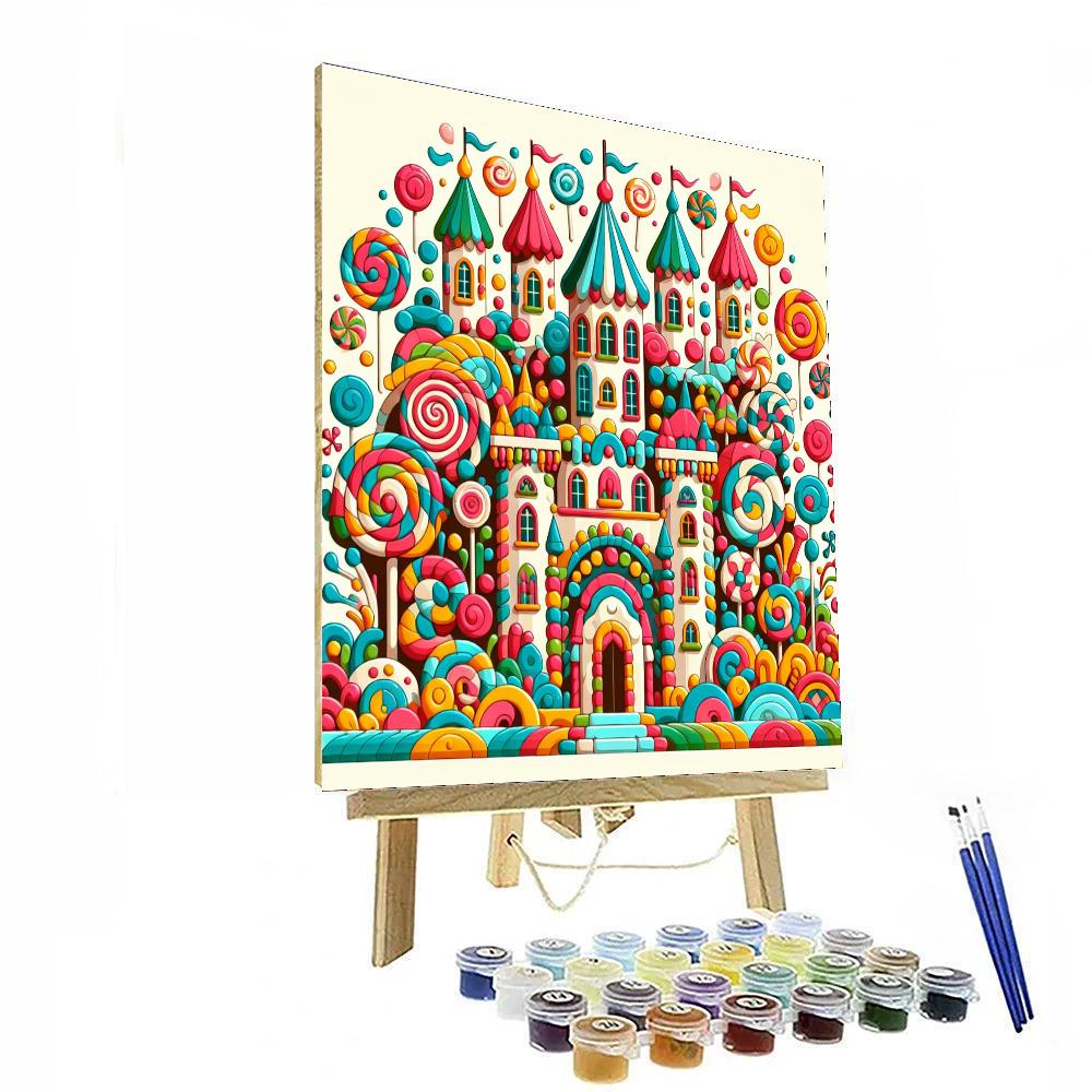 Colorful Candy Castle Numbered Painting Kits