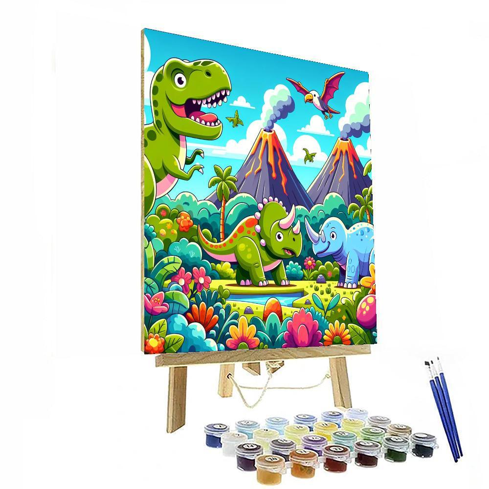 Colorful Dinosaurs Paint By Numbers Kits