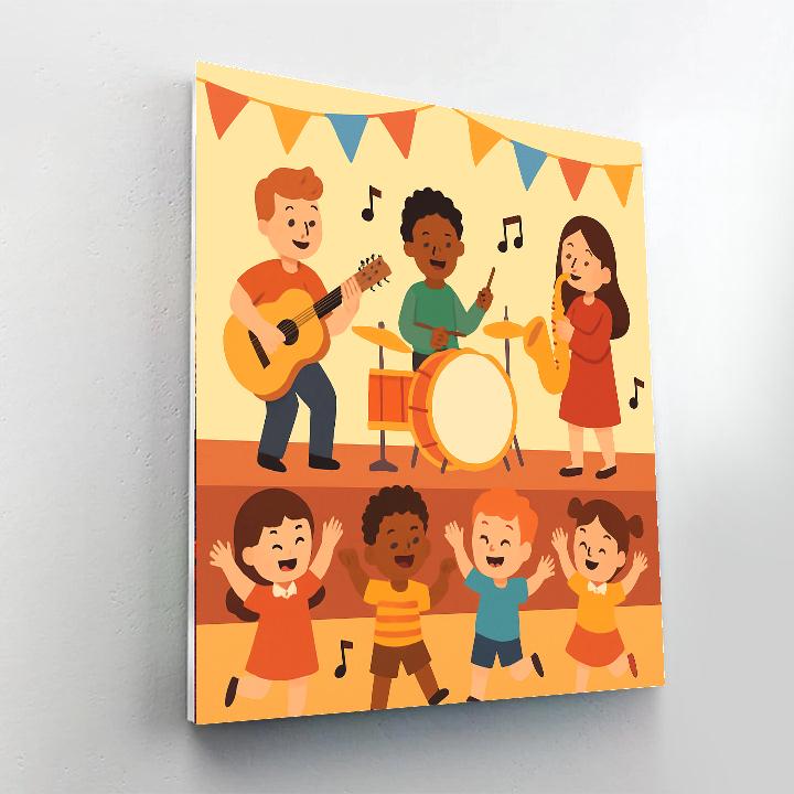 Cheerful Music Concert Paint By Color
