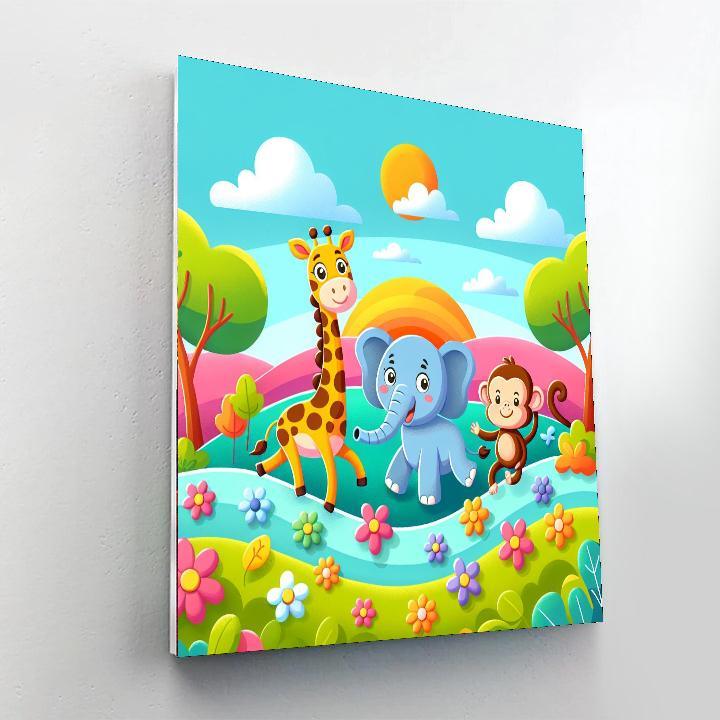 Colorful Animal Adventure Painting By Numbers Kit