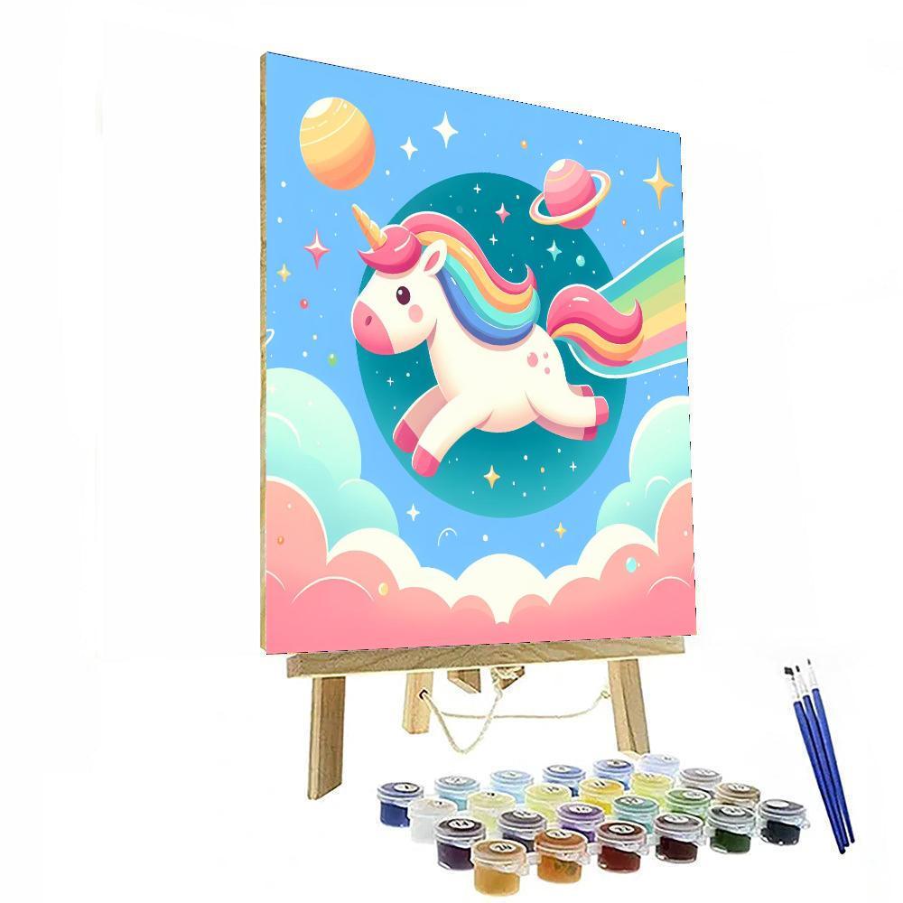 Cosmic Unicorn Ride Paint By Numbers Art