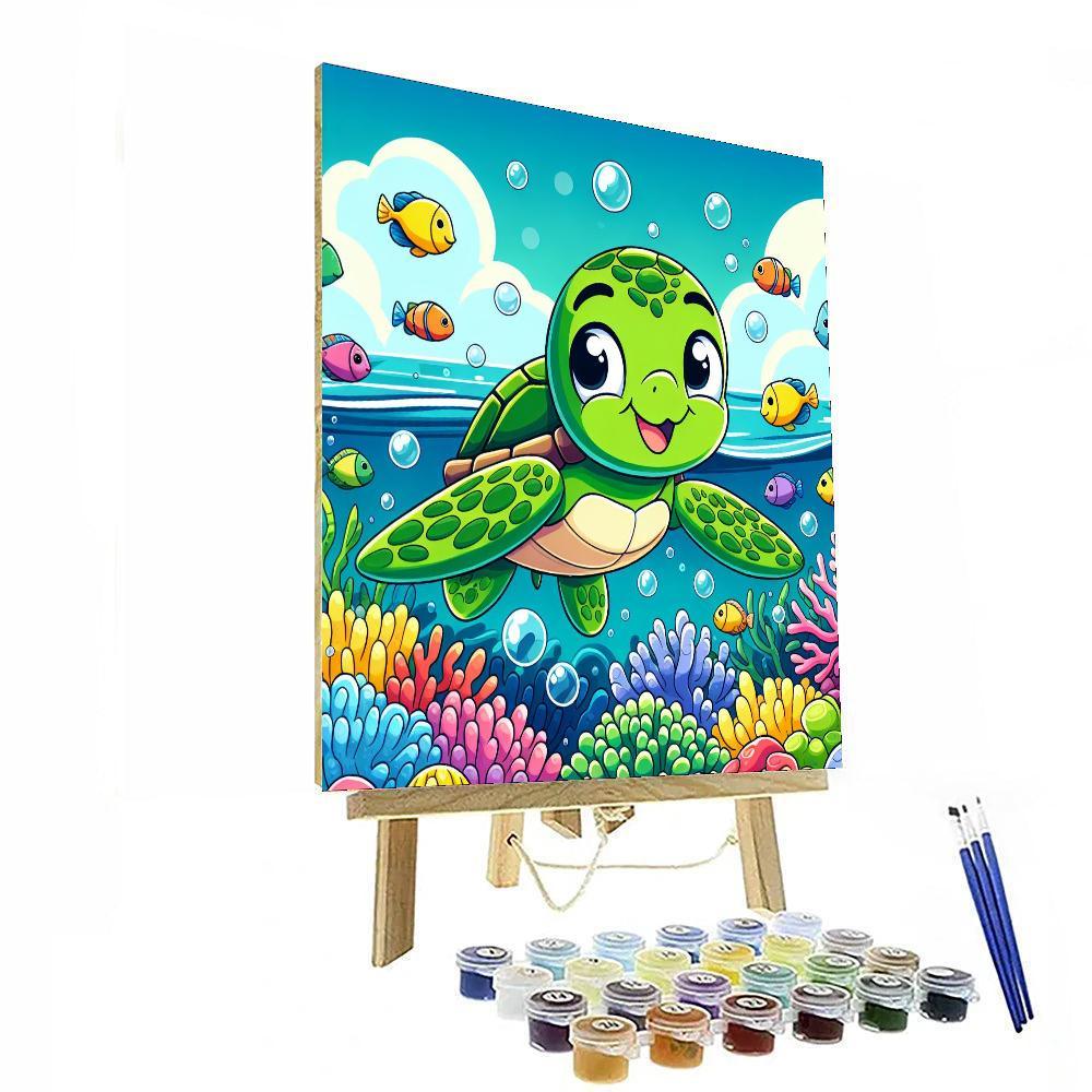 Sunny Sea Turtles Paint By Number