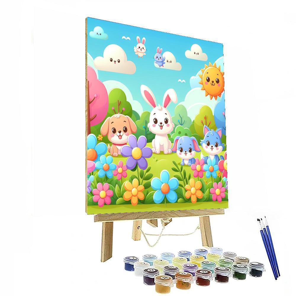 Cuddly Critter Encounters Paint By Numbers Art