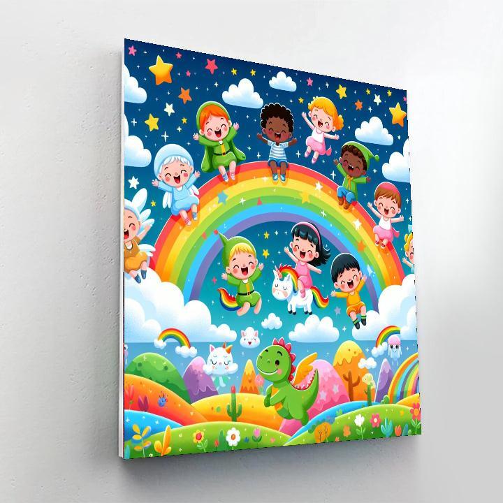 Rainbow Adventures In The Sky Paint By Numbers Art
