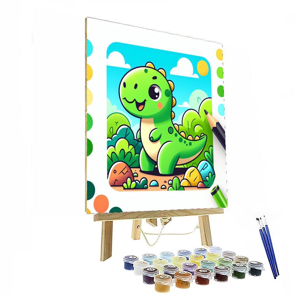 Playful Dinosaur Paint By Number