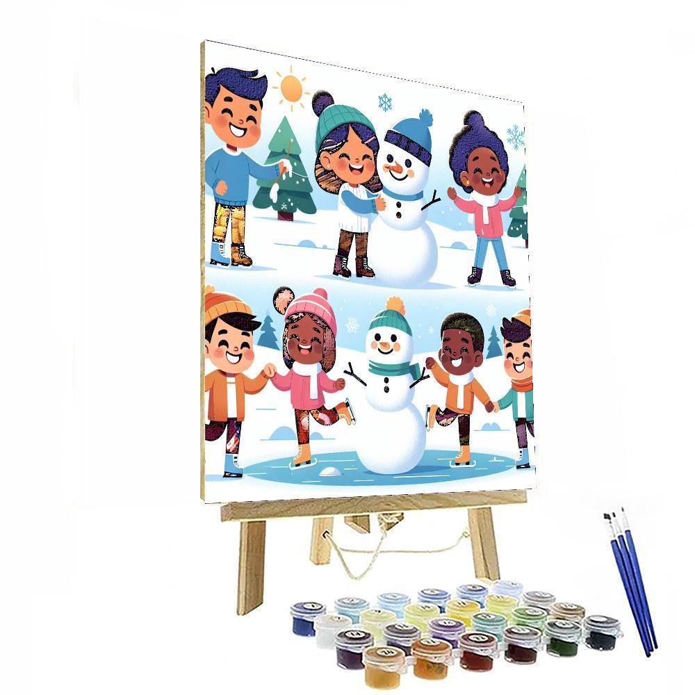 Festive Holiday Scene DIY Paint By Numbers