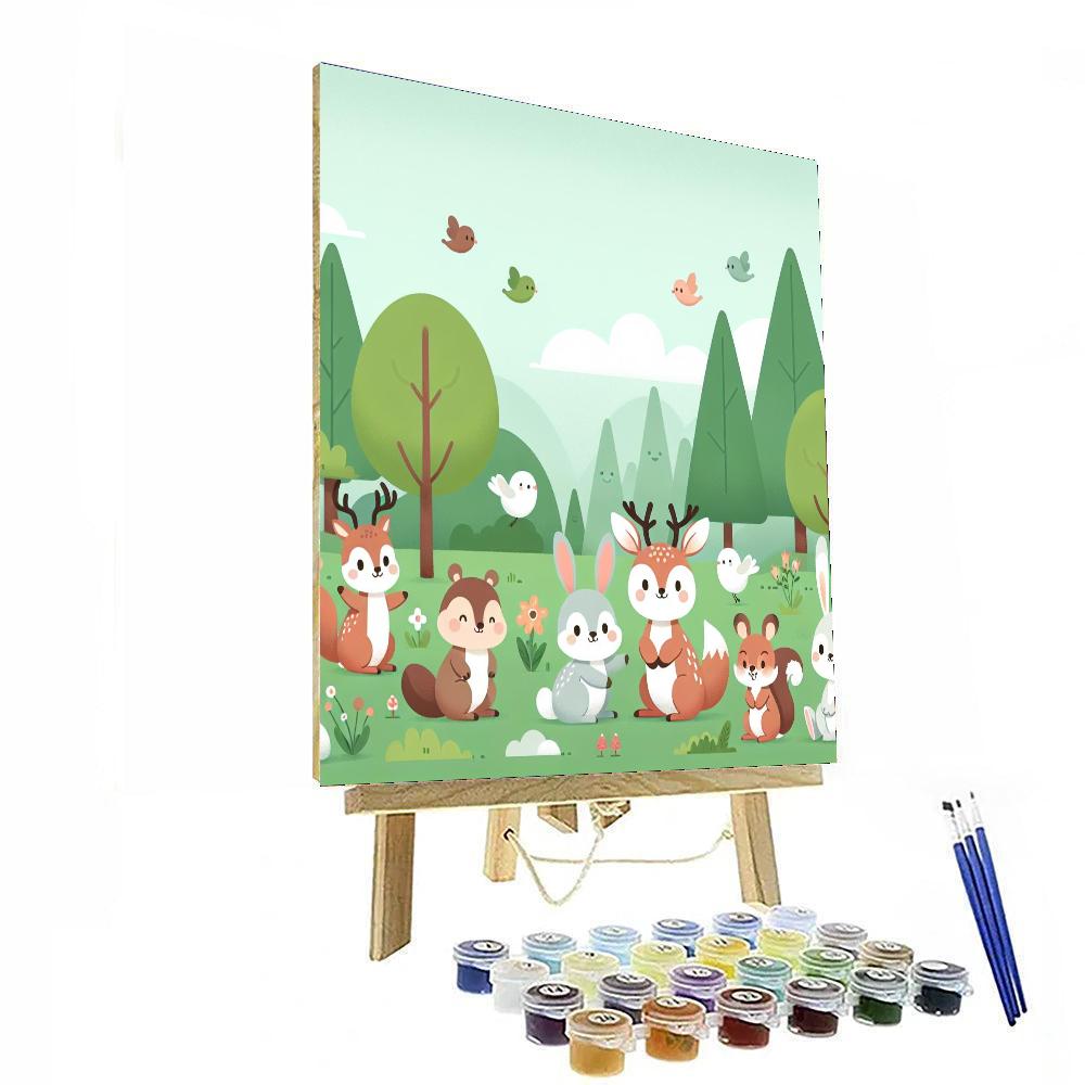 Forest Frolic With Friends Number Painting