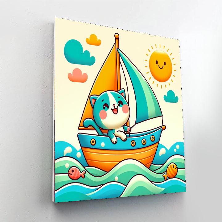 Sailing Adventure Cat Numbered Painting Kits