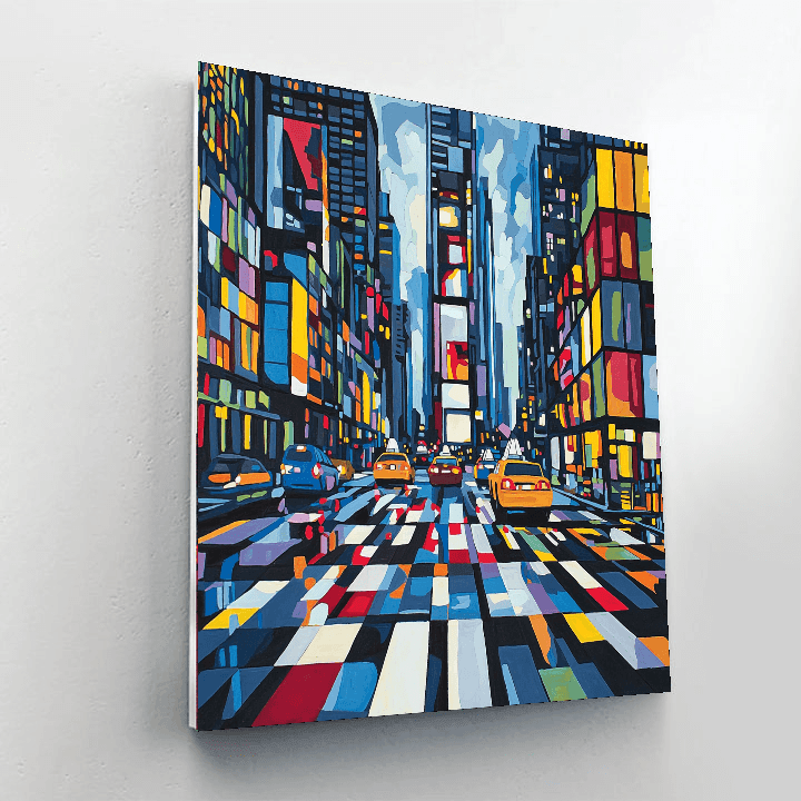 Piet Mondrian Inspired Abstract City Twilight  Paint By Numbers Kits