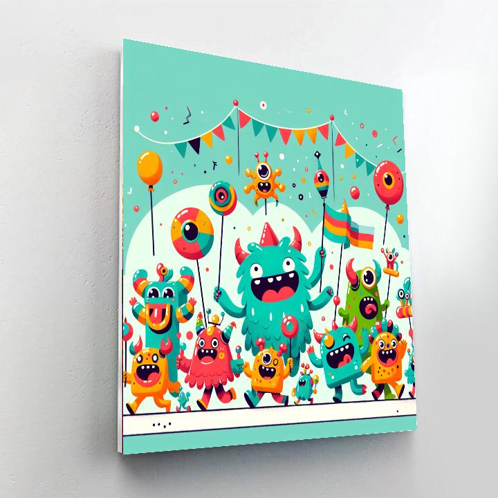 Playful Monster Parade Painting By Numbers Kit