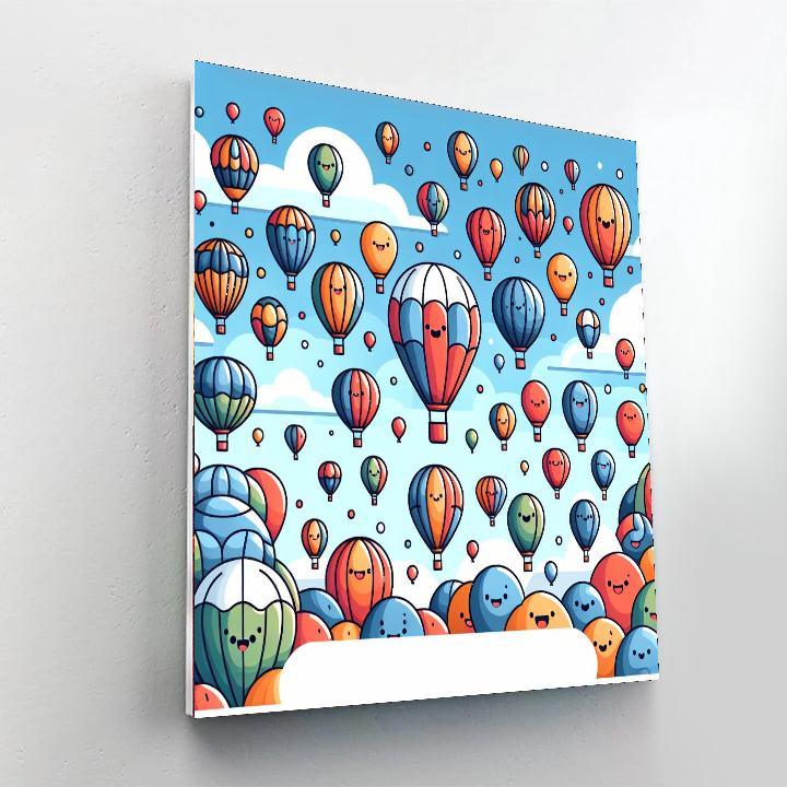 Bubbling Hot Air Balloons Number Painting