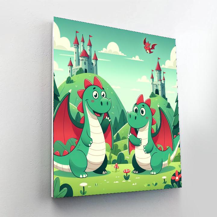 Charming Dragon Land Paint By Color