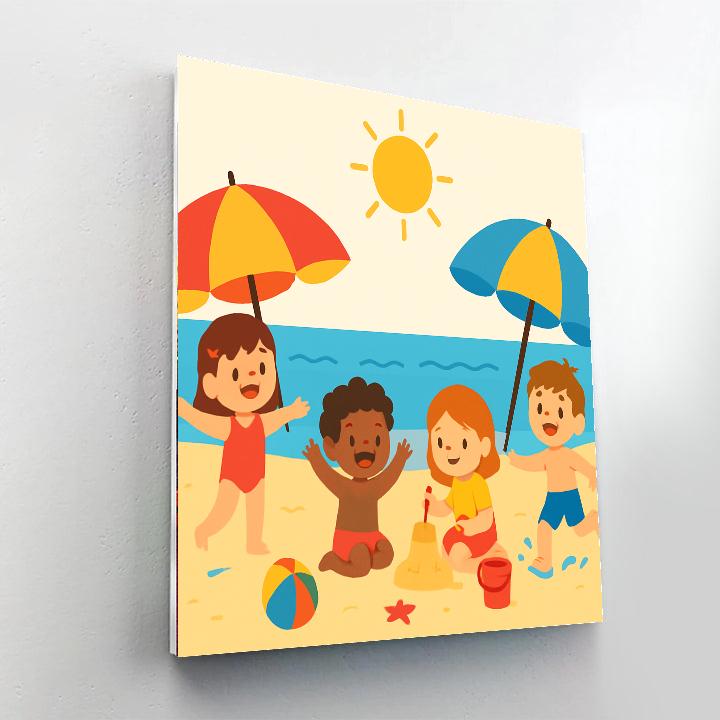 Joyful Adventure At The Beach Paint By Numbers Kits