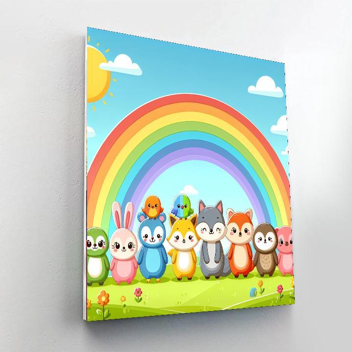 Joyful Rainbow Animals Paint By Numbers Kits