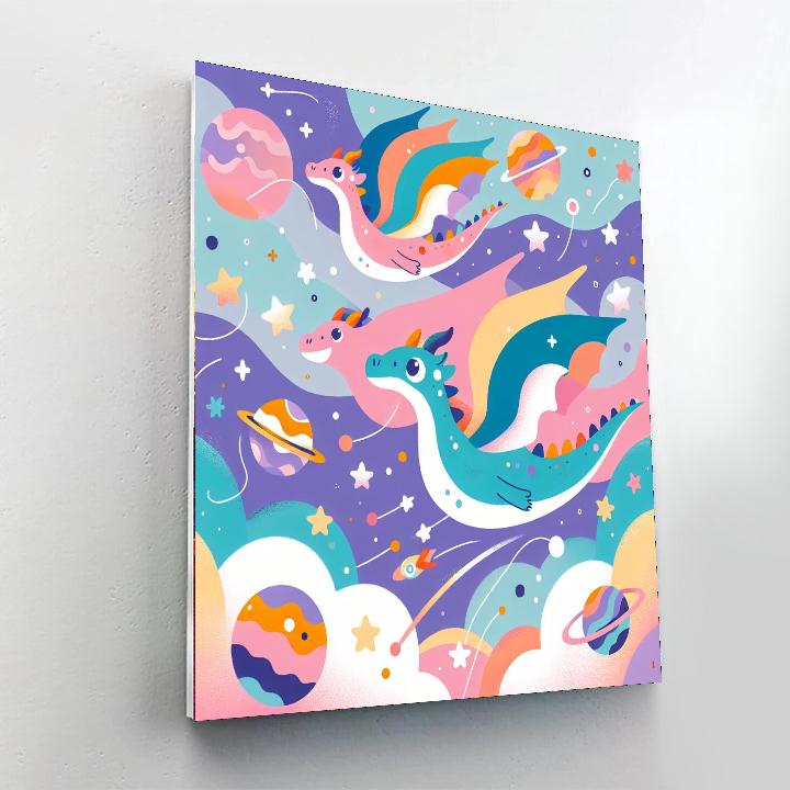 Cosmic Dragons Number Painting