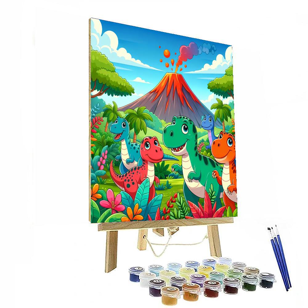 Curious Dino Family Numbered Painting Kits