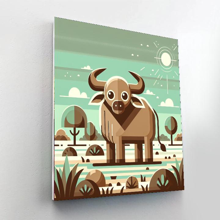 Zesty Zebu Paint By Numbers Art