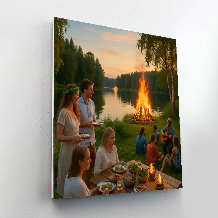 Midsummer Celebration In Finland Numbered Painting Kits